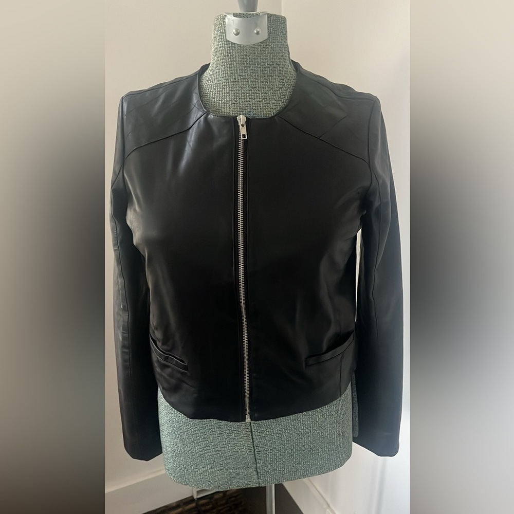 Jack by BB Dakota Sleek Black Faux Leather Jacket